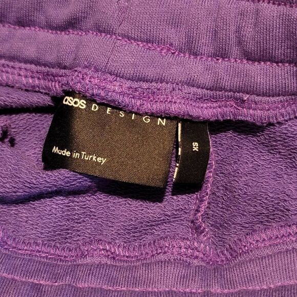 ASOS Purple Drawstring Cotton Shorts with Pockets NWT XS - Picture 6 of 7